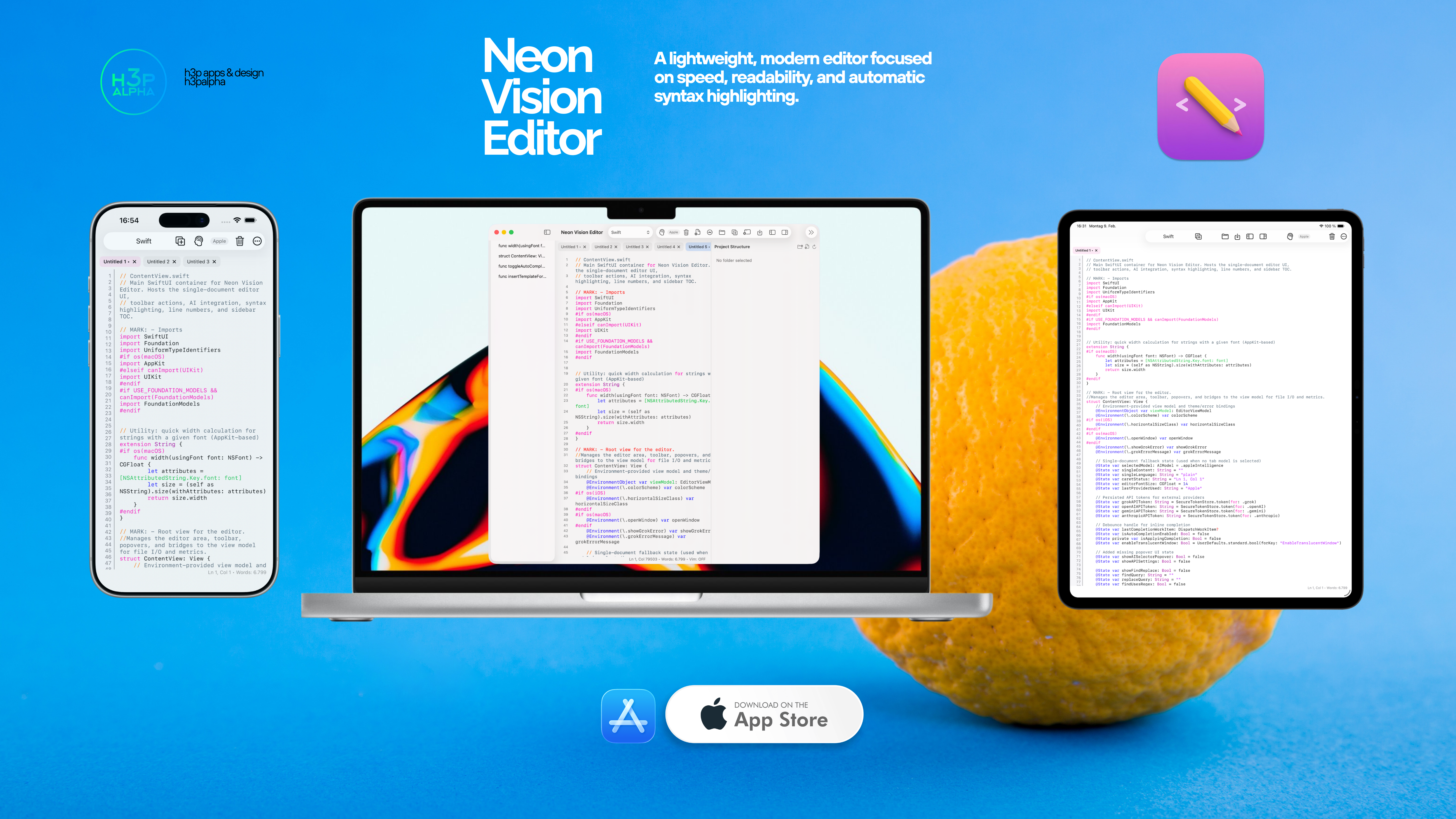 Neon Vision Editor showcase
